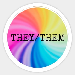 THEY THEM Pronouns Rainbow Sticker